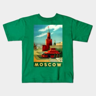 Vintage Travel Poster - Moscow Kids T-Shirt